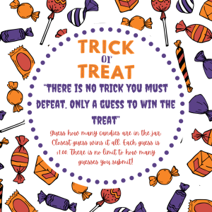 Department of Health and Welfare Trick or Treat Graphic